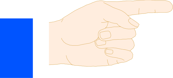 The image shows a hand pointing to something with an index finger extended upwards against a plain background.