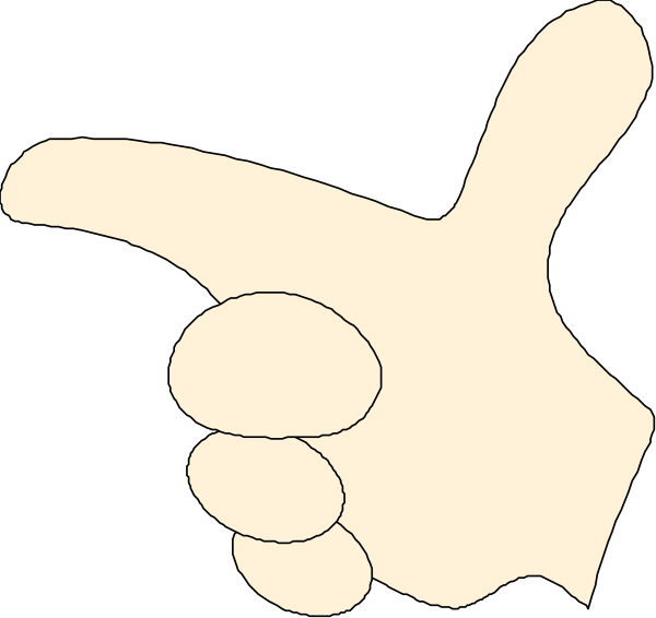 The black and white line drawing shows a hand with an index finger pointing upwards to indicate approval or agreement.