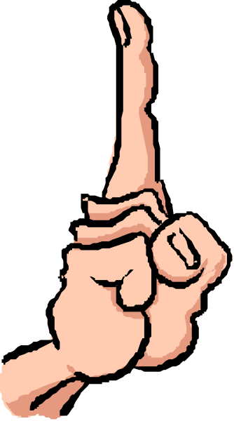 The image shows a hand pointing upwards with an index finger extended against a black background.