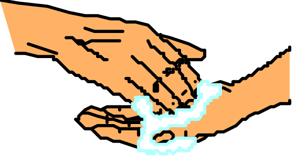 The black and white illustration shows a hand reaching out to another with an object that appears to be on fire between them; there is no text present in this image.