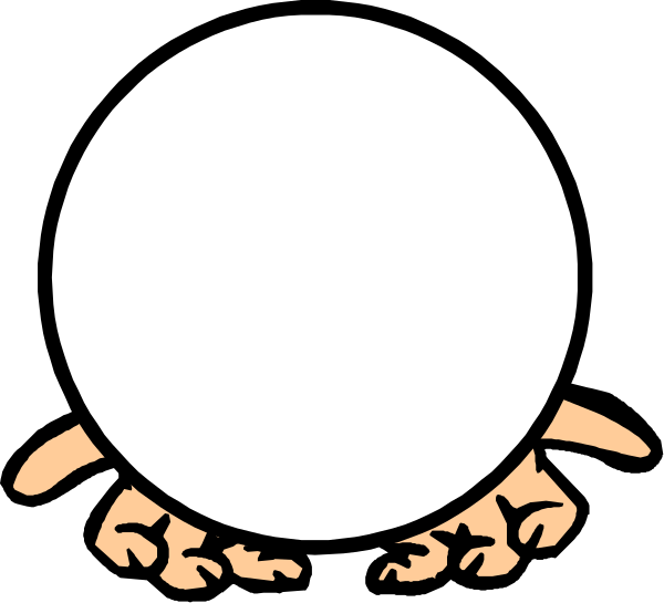 The image shows a cartoon of an elephant with its trunk curled upwards towards what appears to be a white object in front of it; there is no text present on this clip-art image.