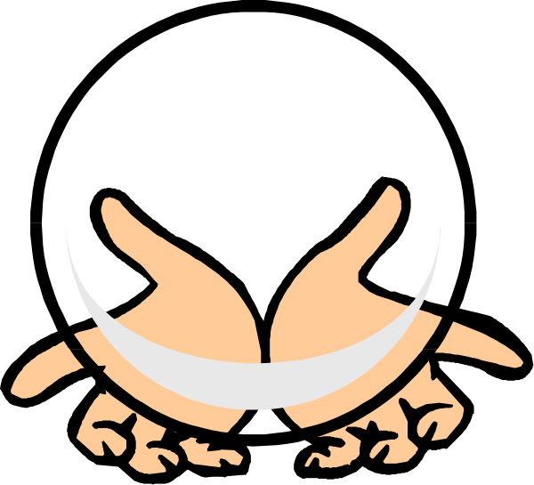 The image shows a black silhouette of two hands with fingers spread out against an indistinct background; there is no text present in this clip-art illustration.