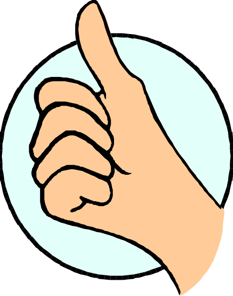 The image shows a hand giving a thumbs up gesture with an icon of approval next to it on what appears to be a digital interface background.