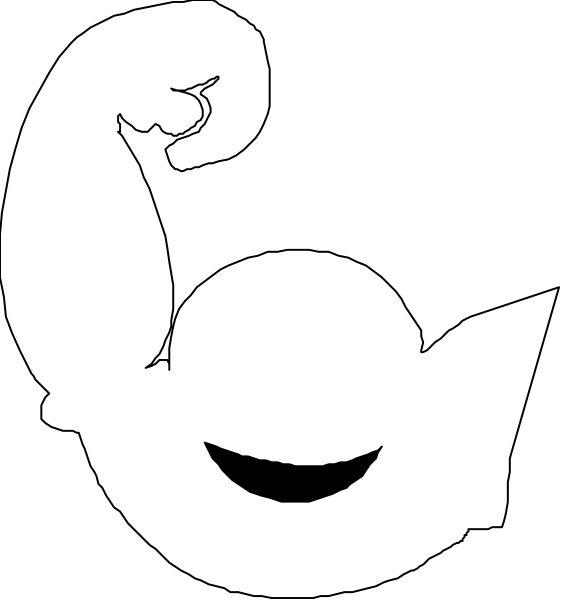 The image shows a simple black and white line drawing of two vertical lines with horizontal stripes on them against a dark background.