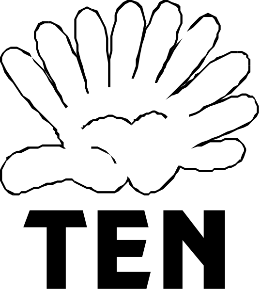 The black and white illustration shows a hand with five fingers spread out against an unseen background; there is no text present in this image.