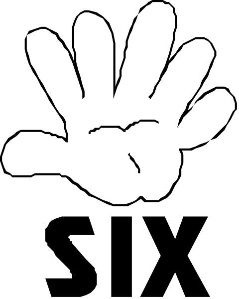 The black and white cartoon shows a hand with five fingers extended outward against an unseen background.