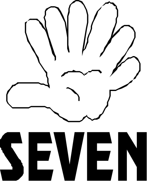 The black and white line drawing shows a hand with five fingers extended outward against a dark background.