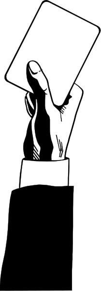 The black and white picture shows a playing card with an ace of spades on it being held by someone's hand in front of their face.