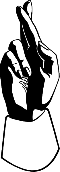 The black and white silhouette of a person holding up their hand with fingers forming an "O" shape against a dark background.
