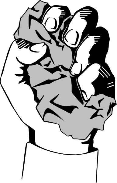 The black and white illustration shows a hand holding an object that appears to be crumpled paper with some texture on it; there is no text present in this image.