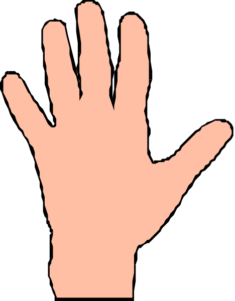 The image shows a hand with five fingers extended against a black background.