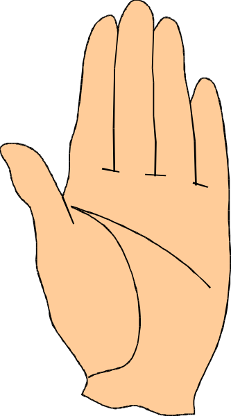 The image shows a hand with an open palm facing upwards against a black background.