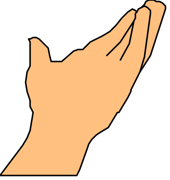 The image shows a hand gesture that resembles an open palm with fingers spread out against two different backgrounds: on top is black; below it is white.