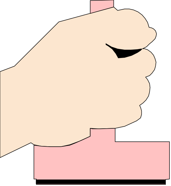 The image shows a hand holding an object that resembles a pink piece of paper with some text on it against a black background; there is no visible action taking place in this still frame.