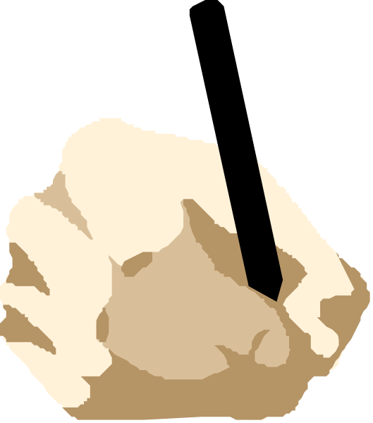 The image shows a cartoon of an ice cream cone with two scoops on top being eaten by someone's hand holding a pen in their other hand.