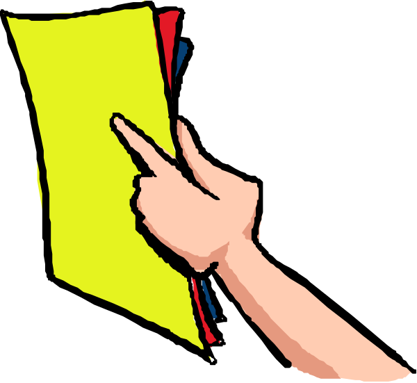 The image shows a cartoon of an animated character pointing at something with their finger while holding up what appears to be a yellow sign in front of them.
