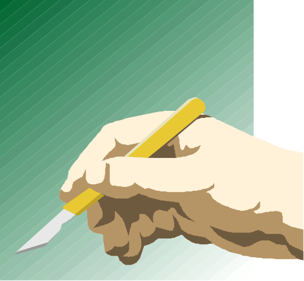 The image shows a hand holding an open yellow pen with ink on its tip over what appears to be paper being written upon by another unseen person's right hand in front of them; there is no text present, and it seems like this could represent writing or drawing activity.