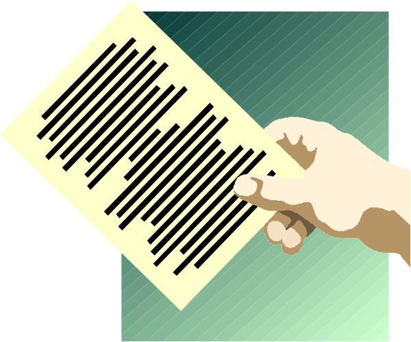 The image shows a hand holding an envelope with text that appears to be encrypted; it's set against a green background.