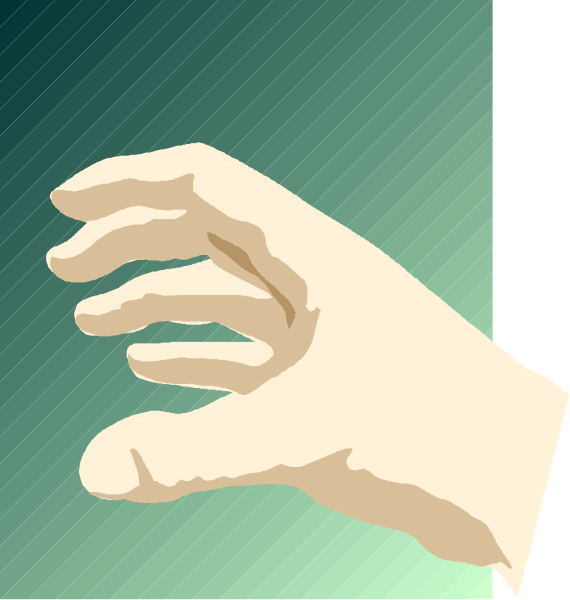 The image shows a hand reaching out from behind bars with an open palm facing forward against a dark background.