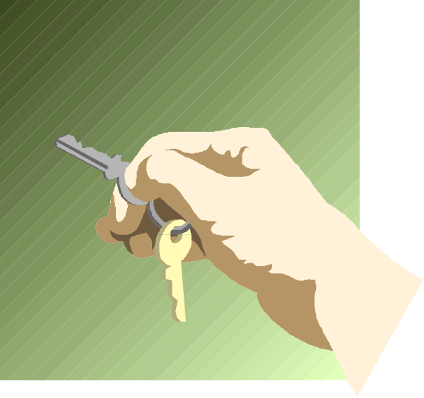 The image shows a hand holding keys with two key rings near an open car door on what appears to be a green background.
