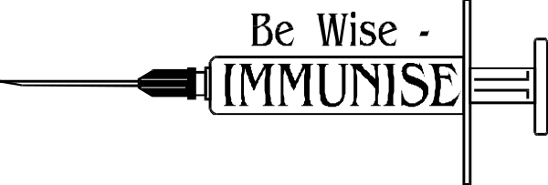 The image shows a black and white graphic with text that reads "IMMUNE" at both ends of what appears to be an arrow pointing from left to right across it.
