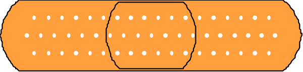 The image shows a simple orange line with white dots on it against an off-white background.