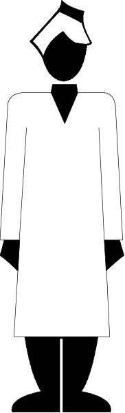 The image shows a black and white pixelated representation of two figures standing side by side with their backs to each other; there is no text present in this clip-art image.