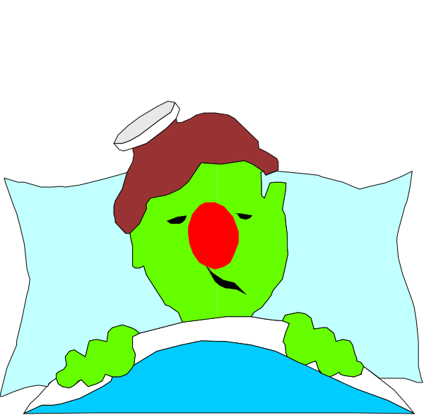 The cartoon depicts a character lying down on bed with eyes closed while holding onto pillow.