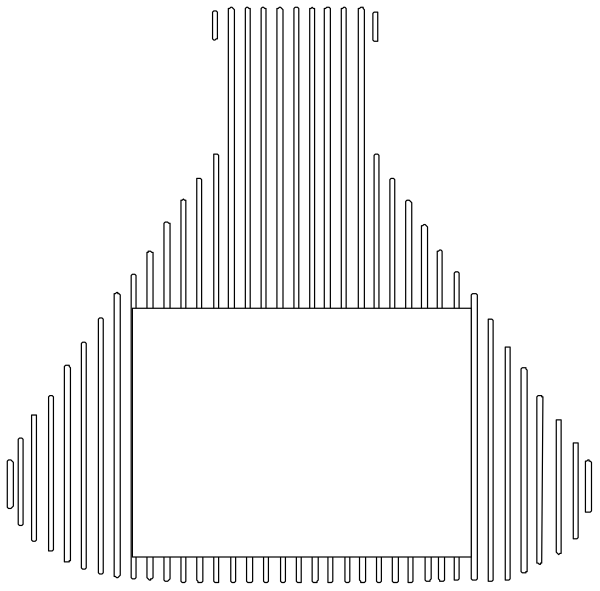 The image shows a black and white barcode pattern with an empty space at its center where text would typically be placed on what appears to be a label maker interface.