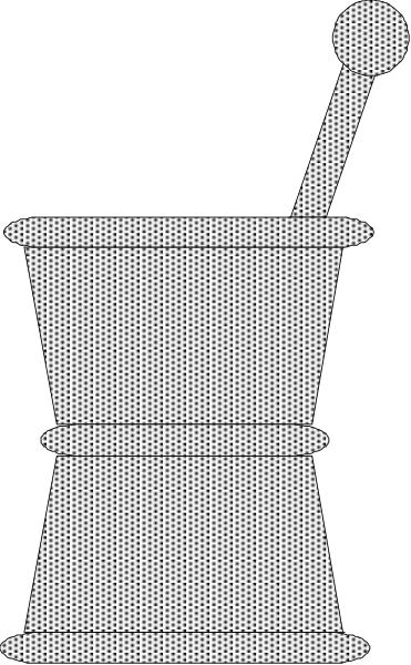 The black and white logo features a mortar and pestle symbolizing pharmacy or medicine preparation with text that reads "Pharmacist" in French above it.