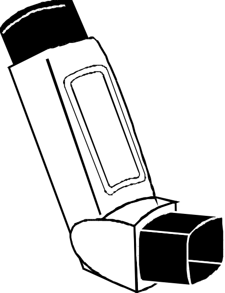 The black and white illustration shows a stethoscope with an earpiece on top of it placed against a dark background.