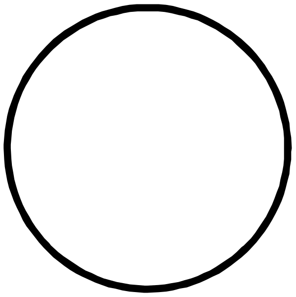 The image shows two circles with a white background. There's no other content to provide details about an object, person, animal, action, or setting in this clip-art picture.