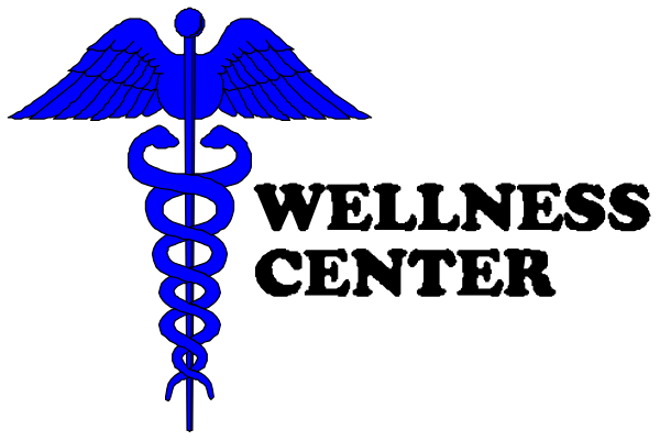 The image shows a black background with two blue medical crosses on either side of it; there is no text present within this small clip-art graphic.