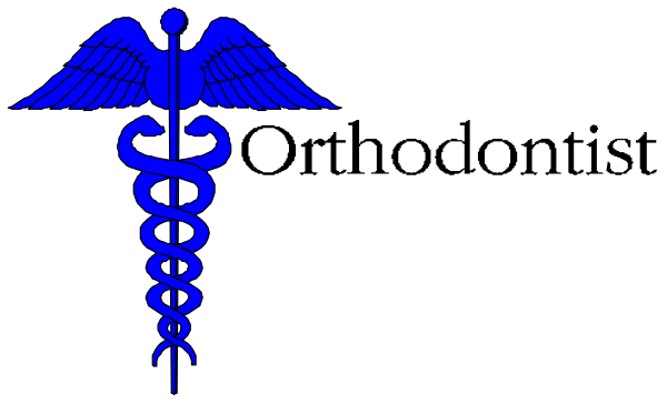 The image shows a black background with two blue logos: on top left is an eagle's head facing right; below it to its right is a stylized depiction of medical crosses forming a snake, and above this symbol there appears to be a small winged creature or emblem.