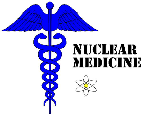 The image shows a black background with two blue medical crosses on either side of an emblem that resembles a stethoscope in white at the bottom center.