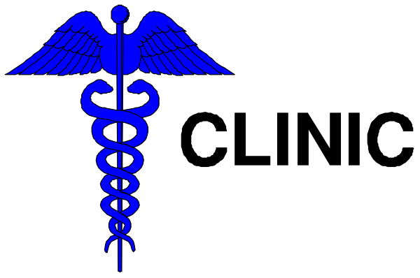 The image shows a black background with two blue medical crosses on either side of it against white borders.