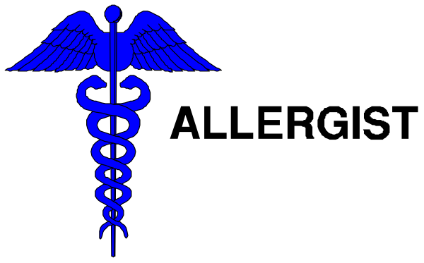 The image shows a blue medical cross with an eagle's head on each side of it against a black background.