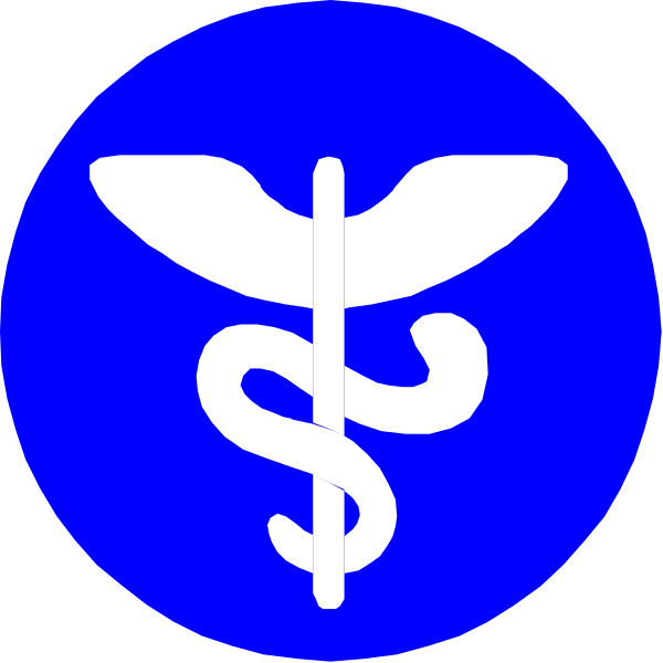 The image shows a blue circle with two smaller circles inside it; each of these inner circles contains an icon: on top left is a stethoscope symbolizing healthcare services, while bottom right features a dollar sign indicating financial matters.