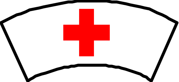 The image shows a pixelated representation of an emergency cross with red background on top half and black bottom half against gray backdrop.