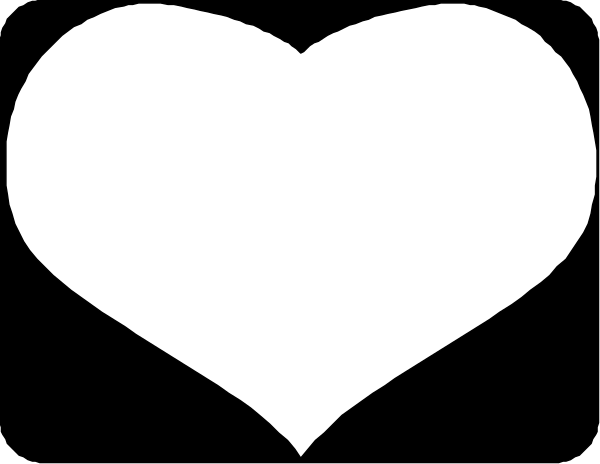 The image shows a black silhouette of two hearts with an outline that suggests depth against a white background.