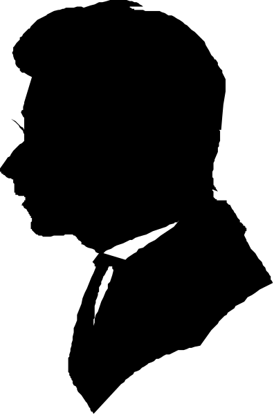 The image shows a black silhouette of an animal with its head turned to look at something on the right side against a dark background that transitions from grayish-brown in one corner to solid black as it moves towards another, lighter brown area where there is no figure present.