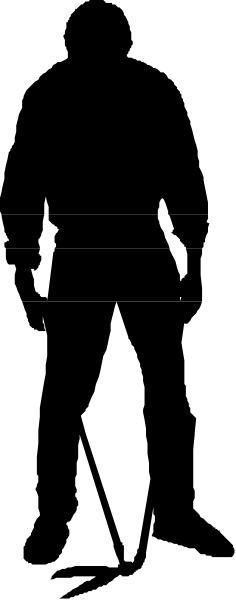 The image shows a black and white pixelated representation of an object with two distinct sections connected by a thin line.