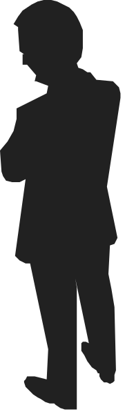 The black silhouette of a person standing against a light background with their back to us; no other discernible details can be made out due to low resolution.