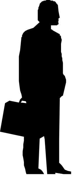 The image shows a black silhouette of an object against two contrasting backgrounds: light gray on top half and darker brownish-gray in bottom half.