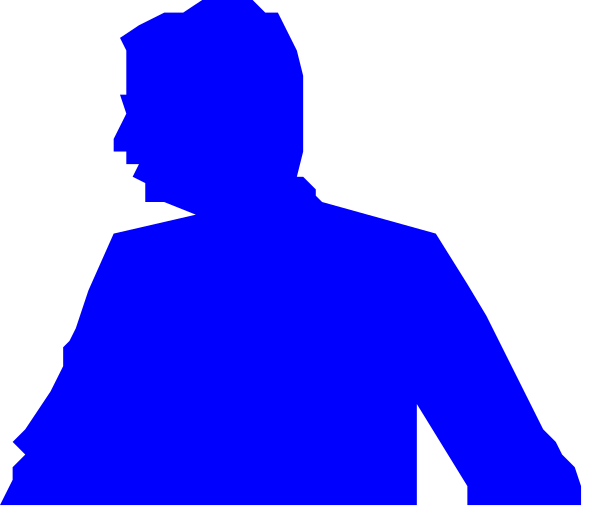 The image shows a pixelated representation of two figures sitting side by side against what appears to be an abstract background with blue tones; there is no text present in this clip-art depiction.