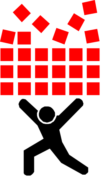 The image shows a red cube with smaller cubes on it against a black background.
