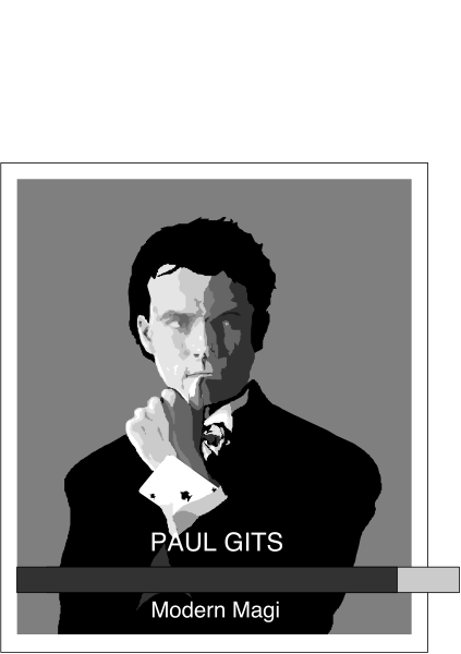 The image shows a black and white photo of Paul Gits with text that reads "Paul Gits" at the bottom right corner on his facebook profile page.