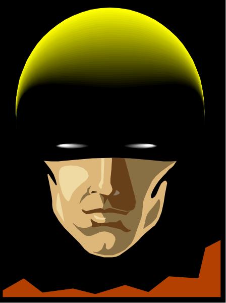 The image shows a close up of an animated character's face with red hair against a black background; it appears to be from comic book artwork featuring a superhero in costume.