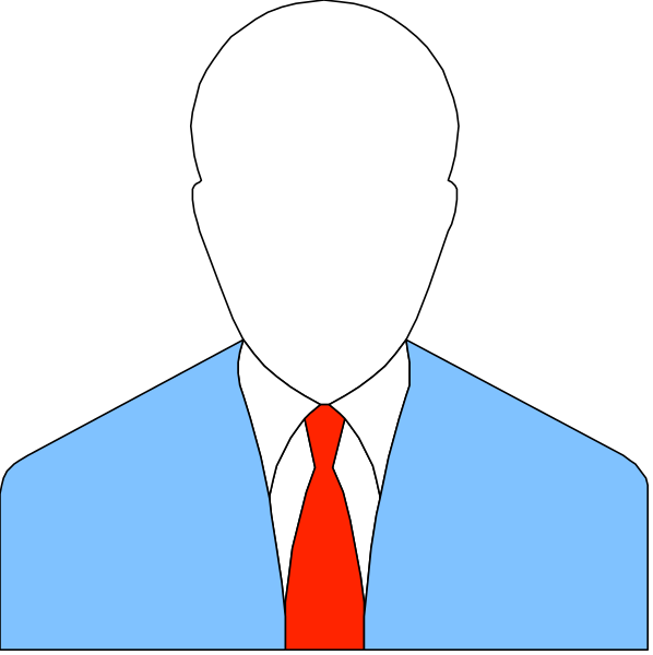 The image shows two side by side illustrations of a person's head with different hairstyles: on the left is an older man in blue suit coat with red tie; right is younger male in black jacket and no visible necktie, both against white background.