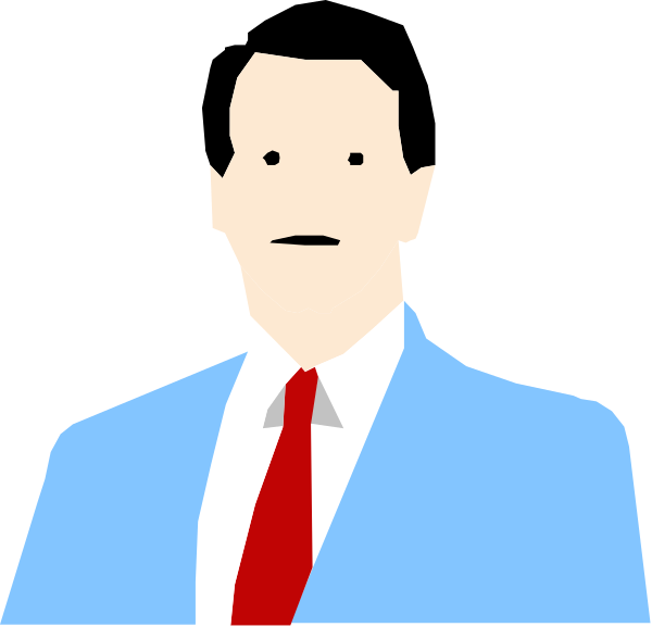 The image shows a stylized representation of two men with red ties against a black background; both have neutral expressions on their faces.
